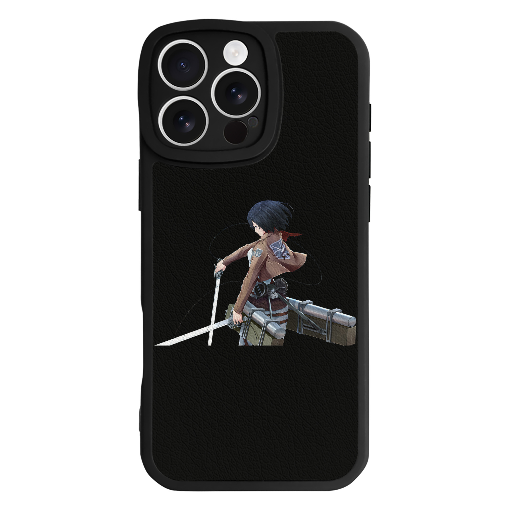（画像用） 進撃の巨人 ミカサ·アッカーマン Attack on Titan Mikasa Ackerman 【iPhone 16シリーズ対応】シリコンスマホケース（レザー調） 材質：シリコン